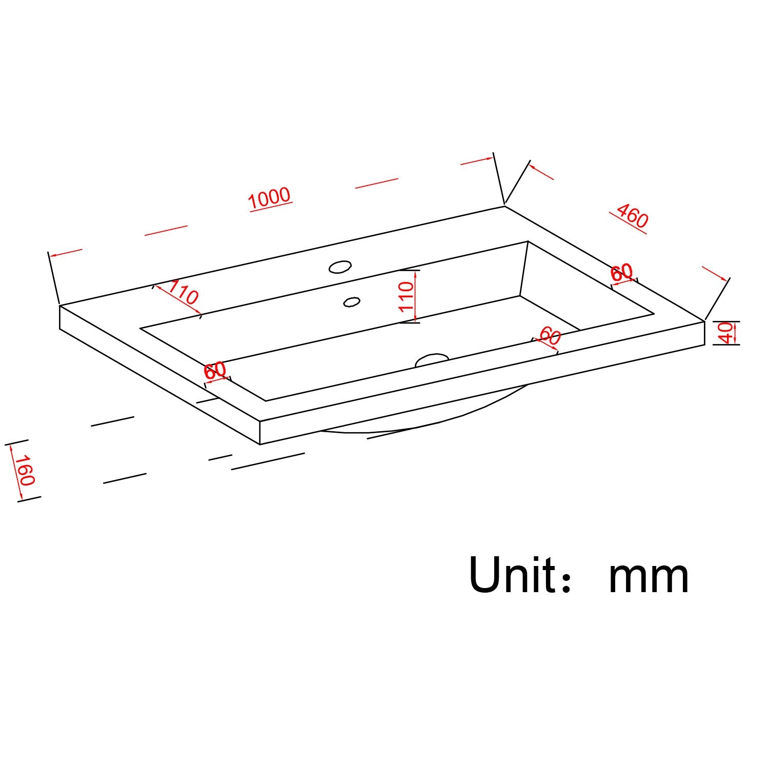 MONACO Glanzend Wit - Wastafel Wit - 100 cm - lomazoo.com