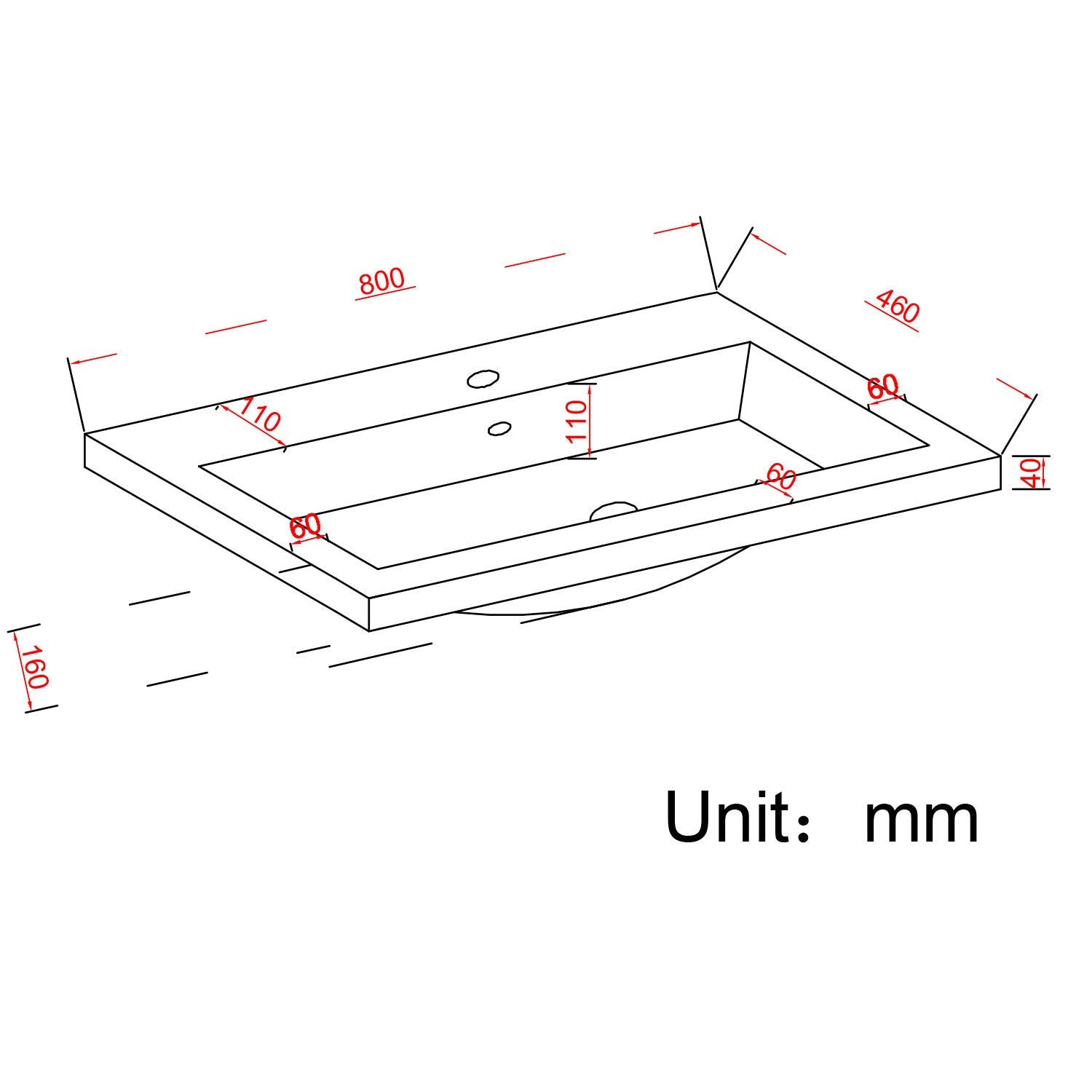 MONACO glanzend wit - wastafel wit - 80cm - lomazoo.com